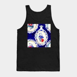 Chinoiserie on jeweled cobalt blue Tank Top